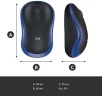 Мышь Logitech M185 черный/синий оптическая 1000dpi беспров. USB для ноутбука 2but (910-002632)