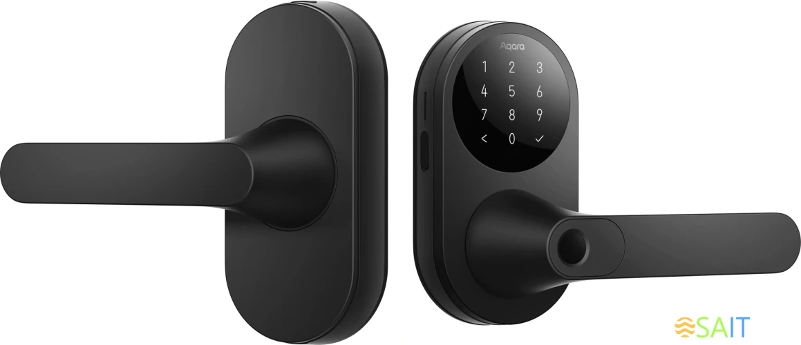 Умный замок Aqara Smart Door Lock U300 навесной разбл.отпеч.паль./код/пар/NFC/прил/мех.кл черный (DL-D02D_BL)
