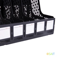 Лоток вертикальный Deli E9838black для бумаг 365x380x30мм черный