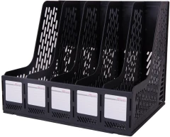 Лоток вертикальный Deli E9838black для бумаг 365x380x30мм черный