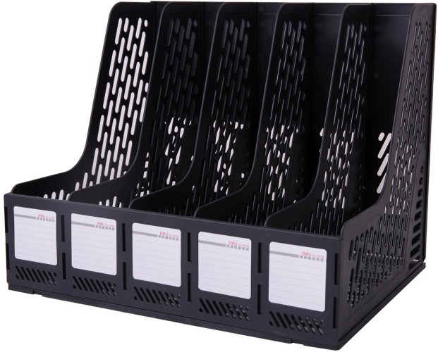 Лоток вертикальный Deli E9838black для бумаг 365x380x30мм черный