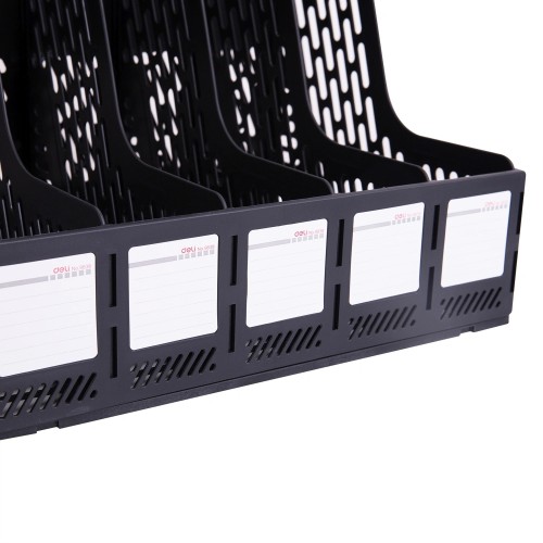 Лоток вертикальный Deli E9838black для бумаг 365x380x30мм черный