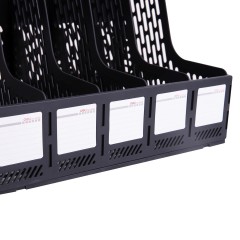 Лоток вертикальный Deli E9838black для бумаг 365x380x30мм черный