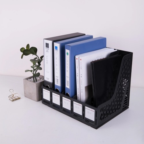 Лоток вертикальный Deli E9838black для бумаг 365x380x30мм черный