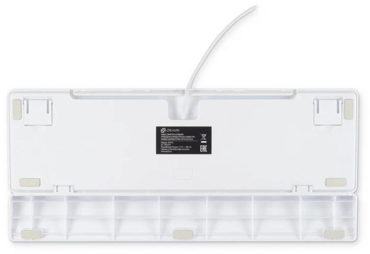 Клавиатура Оклик K951X механическая белый USB Multimedia LED (подставка для запястий) (1901079)