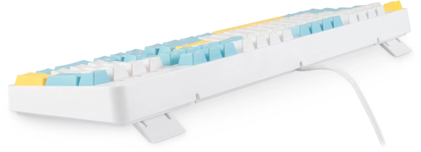 Клавиатура Оклик K951X механическая белый USB Multimedia LED (подставка для запястий) (1901079)