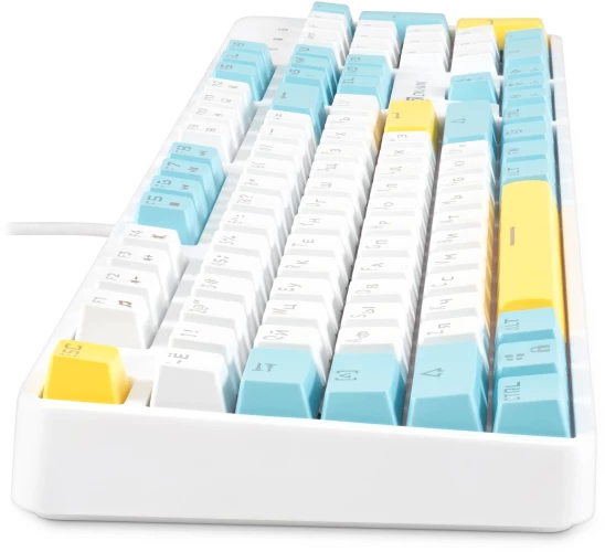 Клавиатура Оклик K951X механическая белый USB Multimedia LED (подставка для запястий) (1901079)