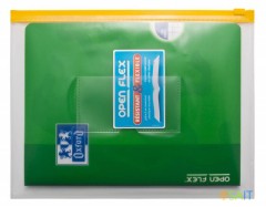 Папка на молнии ZIP Бюрократ -BPM5ARED A5 полипропилен 0.15мм карм.для визит. цвет молнии красный