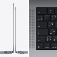 Ноутбук Apple MacBook Pro A2485 M1 Pro 10 core 16Gb SSD512Gb/16 core GPU 16.2" Liquid Retina XDR (3456x2234) Mac OS grey space WiFi BT Cam (MK183RU/A)