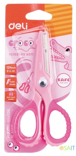 Ножницы Deli E6071 Croco детские 134мм сталь ассорти блистер