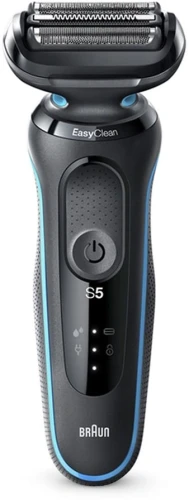 Бритва сетчатая Braun Series 5 50-M1000s реж.эл.:3 питан.:аккум. черный/синий