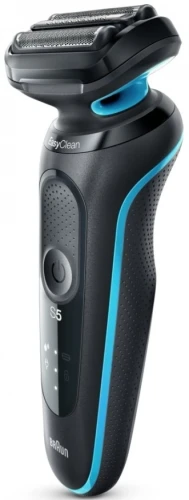 Бритва сетчатая Braun Series 5 50-M1000s реж.эл.:3 питан.:аккум. черный/синий