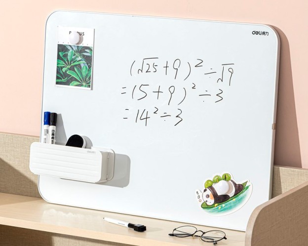 Доска магнитно-маркерная Deli 50027 лак серебристый 90x120см пластик/металл