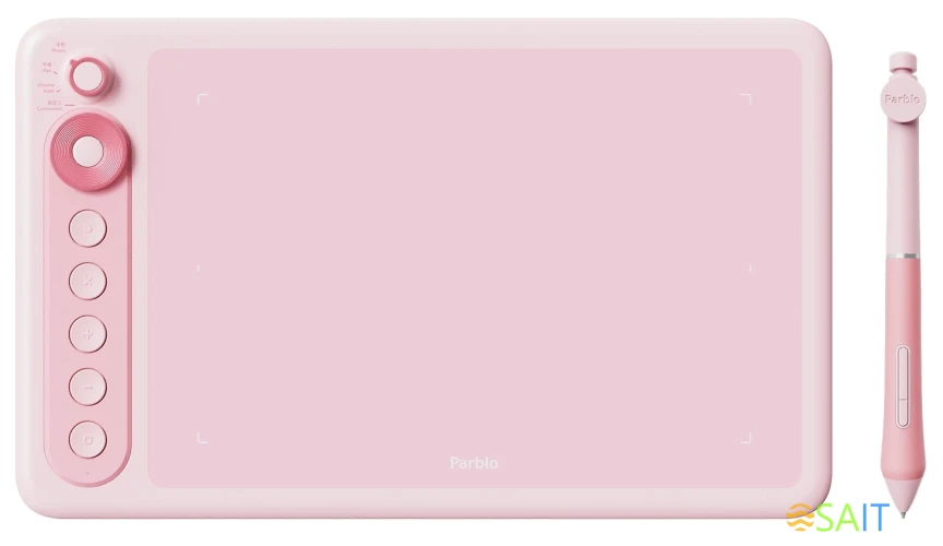 Графический планшет Parblo Intangbo X7 USB Type-C розовый