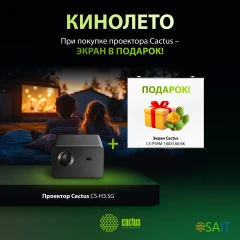 Проектор Cactus CS-H3.SG + Экран CS-PSRM-180X180-BK DLP (1920x1080) 200000:1 ресурс лампы:20000часов 1xUSB typeA 1xHDMI 3.1кг