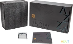 Блок питания Azza ATX 750W PSAZ-750G 80+ gold (20+4pin) APFC 120mm fan 6xSATA Cab Manag RTL