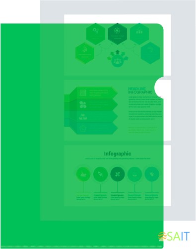 Папка-уголок Бюрократ -EE310/1GREEN A4 пластик 0.15мм зеленый