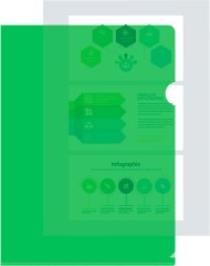 Папка-уголок Бюрократ -EE310/1GREEN A4 пластик 0.15мм зеленый