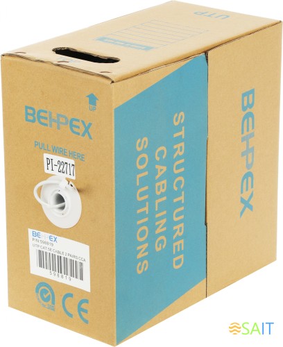 Кабель сетевой UTP 2 пары cat.5E solid 0.40мм CCA 305м