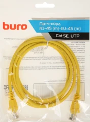 Патч-корд Buro UTP-5E-1,5M-Y UTP 4 пары cat.5E CCA molded 1.5м желтый RJ-45 (m)-RJ-45 (m)