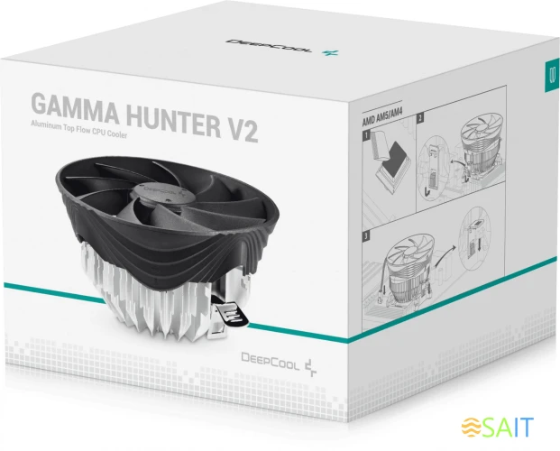 Устройство охлаждения(кулер) Deepcool Gamma Hunter V2 Soc-AM5/AM4/1200/1700/1851 черный 3-pin 21dB Al 95W 252gr Ret (G-U-HUNTER-ARNNNN-G-1)