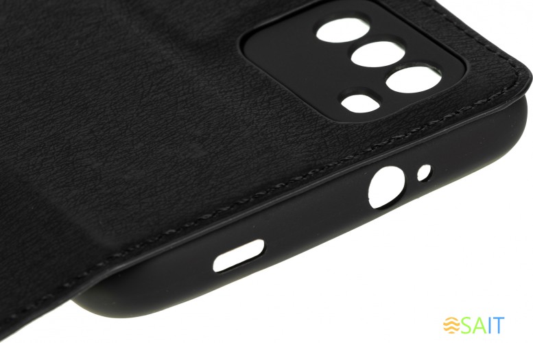 Чехол (флип-кейс) DF для Xiaomi Poco M3 poFlip-03 черный (DF POFLIP-03 (BLACK))