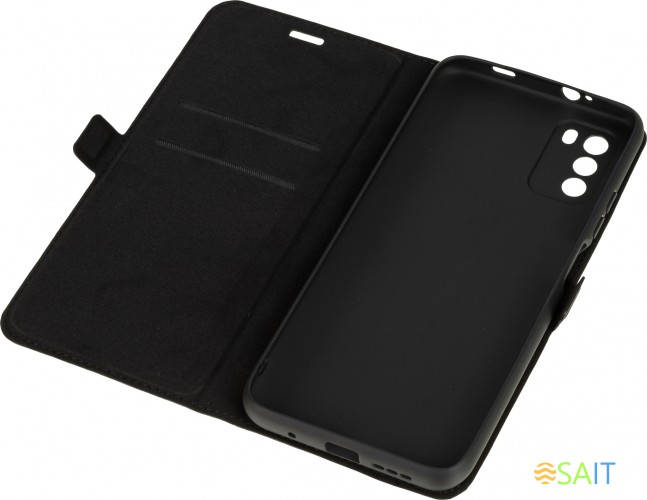 Чехол (флип-кейс) DF для Xiaomi Poco M3 poFlip-03 черный (DF POFLIP-03 (BLACK))