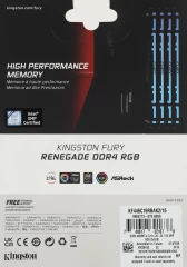 Память DDR4 2x8GB 4600МГц Kingston KF446C19RBAK2/16 Fury Renegade RGB RTL Gaming PC4-36800 CL19 DIMM 288-pin 1.5В kit dual rank с радиатором Ret