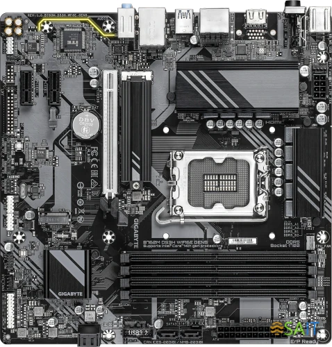 Материнская плата Gigabyte B760M DS3H WF6E GEN5 Soc-1700 Intel B760 4xDDR5 mATX AC`97 8ch(7.1) 2.5Gg RAID+HDMI+DP