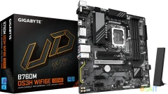 Материнская плата Gigabyte B760M DS3H WF6E GEN5 Soc-1700 Intel B760 4xDDR5 mATX AC`97 8ch(7.1) 2.5Gg RAID+HDMI+DP