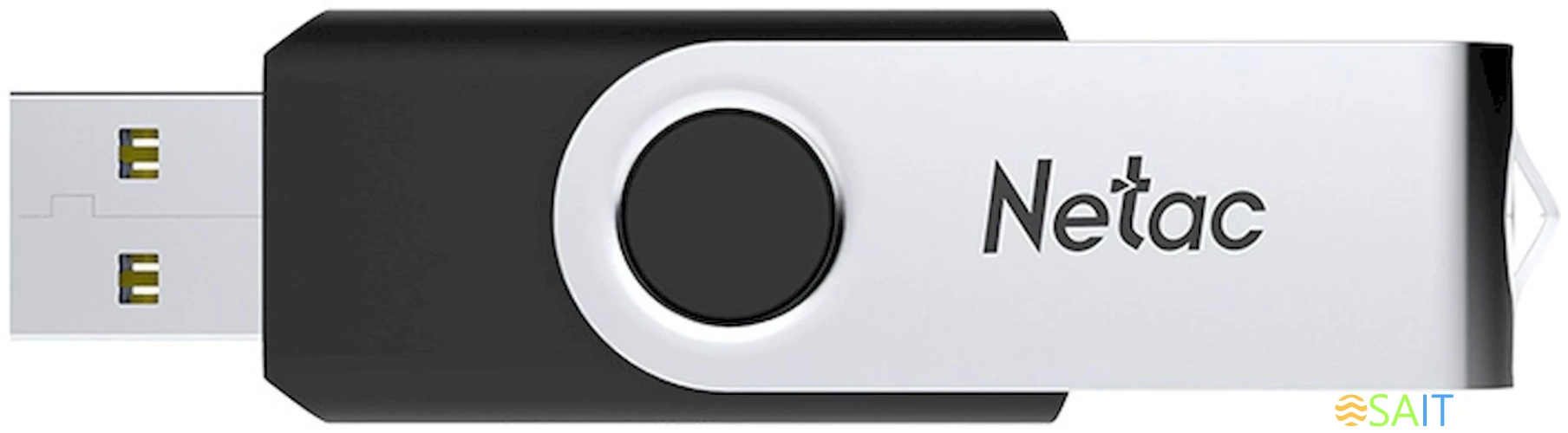 Флеш Диск Netac 64GB U505 NT03U505N-064G-20BK USB2.0 черный/серебристый