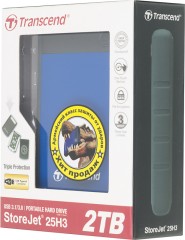 Жесткий диск Transcend USB 3.0 2Tb TS2TSJ25H3B StoreJet 25H3 (5400rpm) 2.5" синий