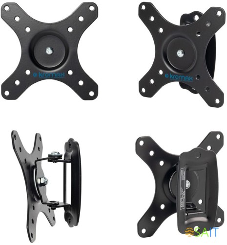 Кронштейн для телевизора Kromax GALACTIC-1 new черный 15"-32" макс.20кг настенный поворот и наклон