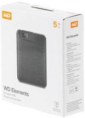 Жесткий диск WD USB 3.0 5Tb WDBU6Y0050BBK-WESN Elements Portable (5400rpm) 2.5" черный