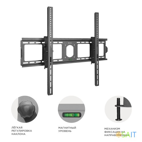 Кронштейн для телевизора Onkron UT4 черный 55"-100" макс.75кг настенный наклон