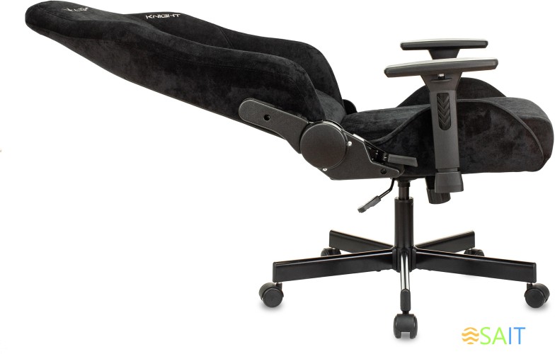 Кресло игровое Knight N1 Fabric черный Light-20 с подголов. крестов. металл