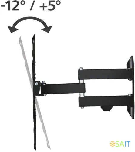 Кронштейн для телевизора Hama 00220824 черный 32"-65" макс.25кг настенный поворот и наклон