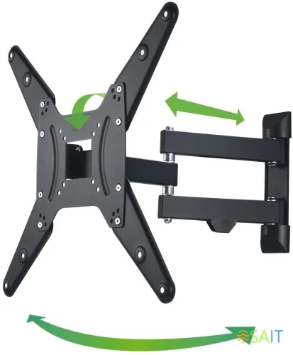 Кронштейн для телевизора Hama 00220824 черный 32"-65" макс.25кг настенный поворот и наклон