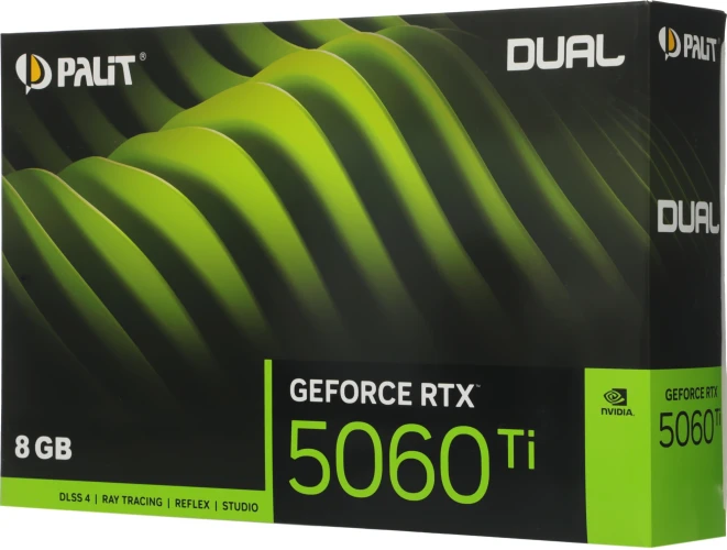 Видеокарта Palit PCI-E 5.0 PA-RTX5060Ti DUAL NVIDIA GeForce RTX 5060TI 8Gb 128bit GDDR7 2407/28000 HDMIx1 DPx3 HDCP Ret