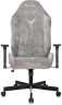Кресло игровое Knight N1 Fabric серый Light-19 с подголов. крестов. металл