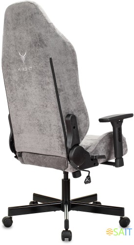 Кресло игровое Knight N1 Fabric серый Light-19 с подголов. крестов. металл