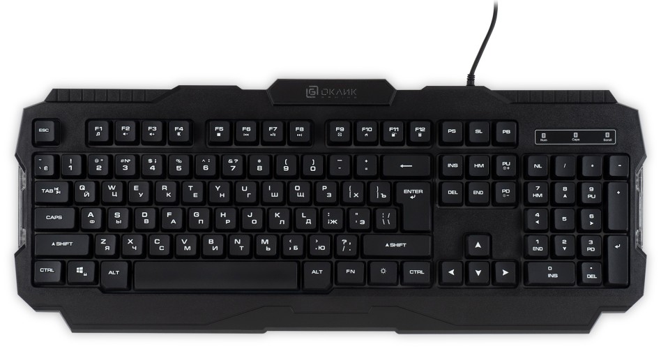 Клавиатура Оклик 757G HW2 черный USB for gamer (1790295)