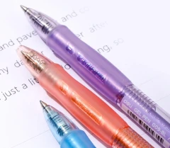 Ручка гелев. автоматическая Deli Arris EG09-BK прозрачный/серый d=0.5мм черн. черн. резин. манжета