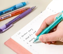 Ручка гелев. автоматическая Deli Arris EG09-BK прозрачный/серый d=0.5мм черн. черн. резин. манжета