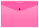Конверт на кнопке Бюрократ Double Neon DNEPK803A4PINK A4 гориз. пластик 0.15мм розовый