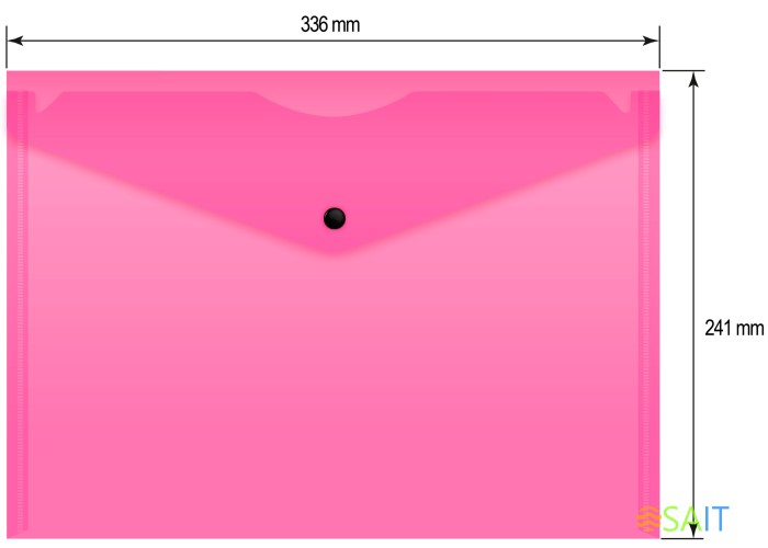 Конверт на кнопке Бюрократ Double Neon DNEPK803A4PINK A4 гориз. пластик 0.15мм розовый