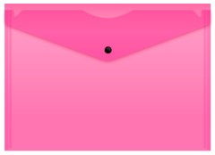 Конверт на кнопке Бюрократ Double Neon DNEPK803A4PINK A4 гориз. пластик 0.15мм розовый