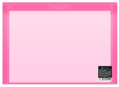 Конверт на кнопке Бюрократ Double Neon DNEPK803A4PINK A4 гориз. пластик 0.15мм розовый