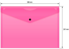 Конверт на кнопке Бюрократ Double Neon DNEPK803A4PINK A4 гориз. пластик 0.15мм розовый