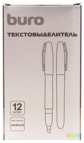 Текстовыделитель Buro Base скошенный пиш. наконечник 1-4мм зеленый коробка